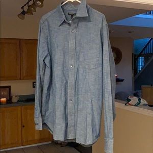 Denim blue long sleeve button up, Banana Republic